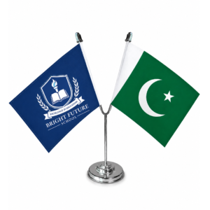Custom Double-Sided Table Flag Printing with Metal Stand