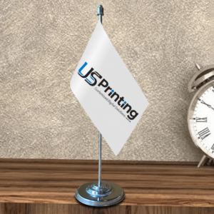 Custom Single Table Flag Printing with Metal Stand