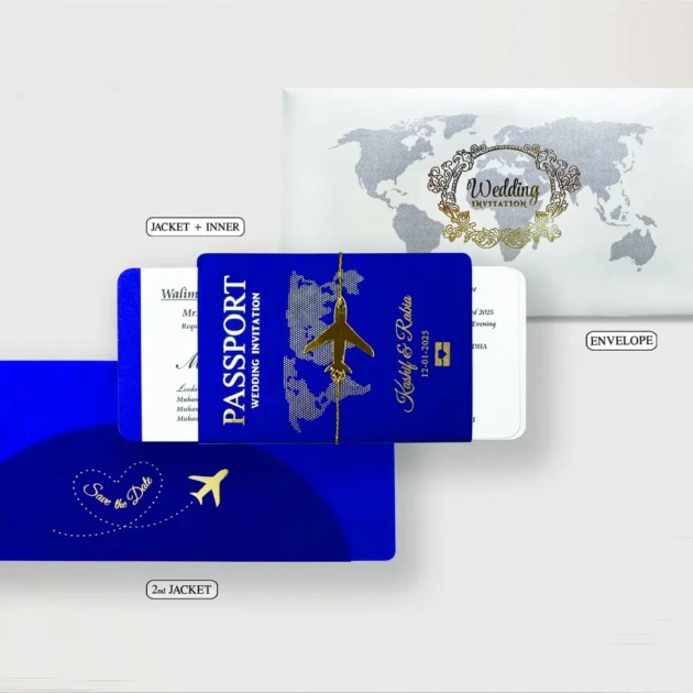 Passport Style Wedding Invitation Card in Pakistan