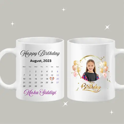 Happy Birthday Mug Printing | Custom Photo & Name Coffee Mug