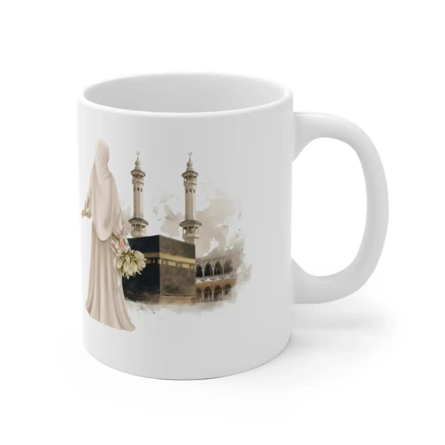 Personalized Umrah Mubarak Mug with Name | Custom Ceramic Coffee Mug