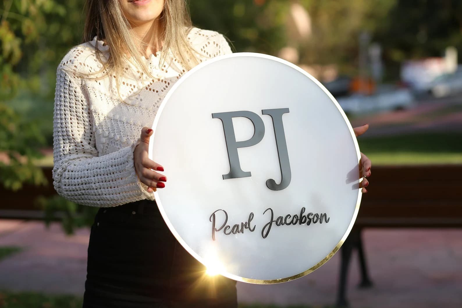 Custom Black Acrylic Round Business Logo Sign for Reception | 3D Acrylic Wall Sign | Small Business, Office & Salon Brand Logo Sign - Image 12