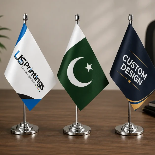 Custom Table Flag Printing with Stand in Pakistan | Branding & Country Flags