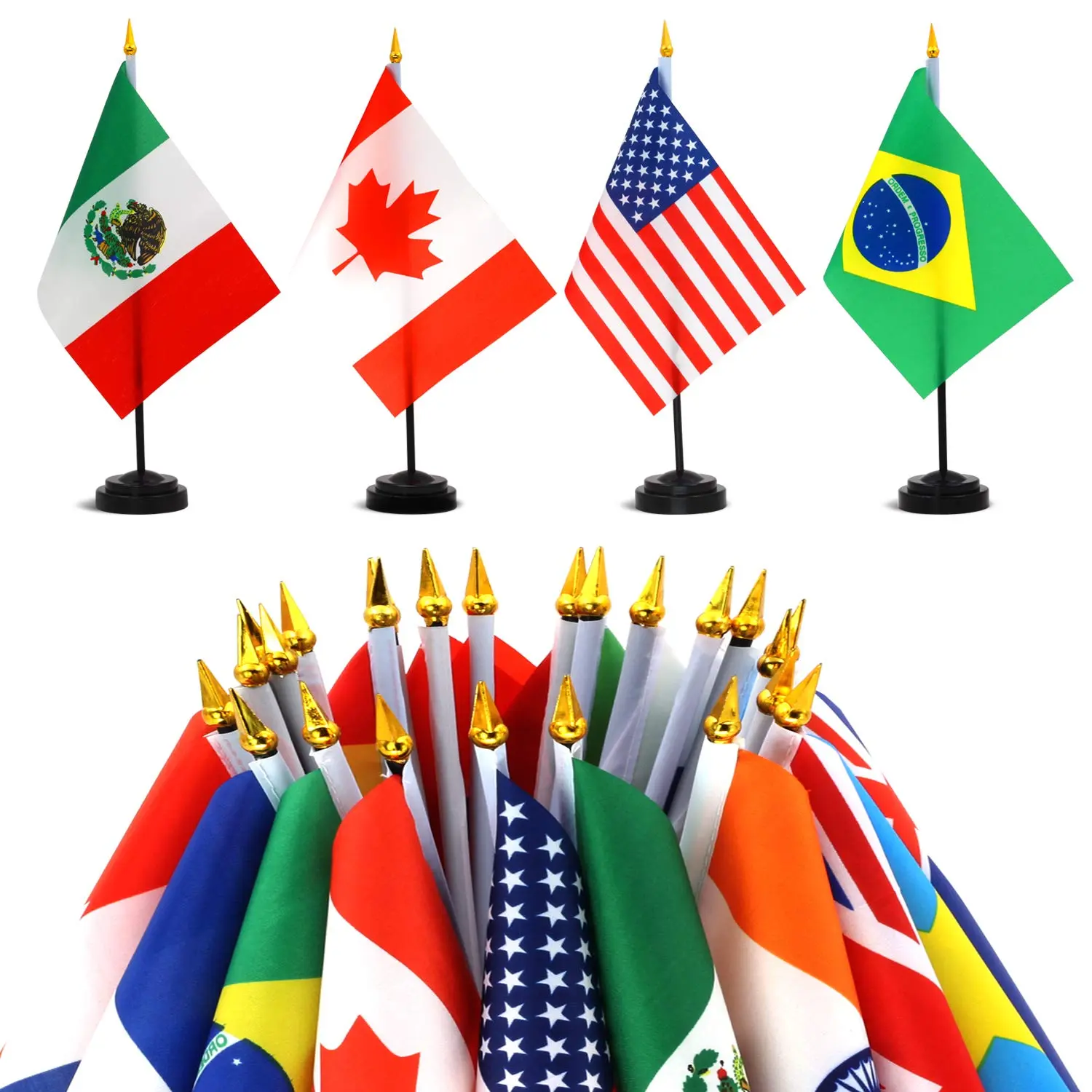 Country Table Flags with Metal Stand | 40+ Country Flags